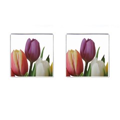 Tulips Spring Bouquet Cufflinks (square) by picsaspassion