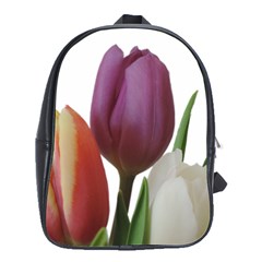 Tulips Spring Bouquet School Bag (large) by picsaspassion