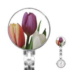 Tulips Spring Bouquet Stainless Steel Nurses Watch by picsaspassion