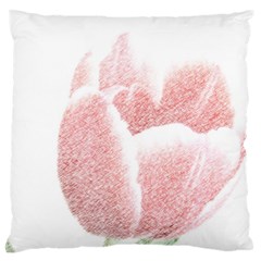 Tulip Red White Pencil Drawing Standard Flano Cushion Case (one Side)