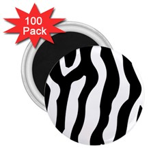 Wild Zebra Pattern Black And White 2 25  Magnets (100 Pack)  by picsaspassion