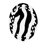 Wild Zebra pattern black and white Oval Filigree Ornament (Two Sides) Back