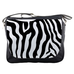 Wild Zebra Pattern Black And White Messenger Bag by picsaspassion
