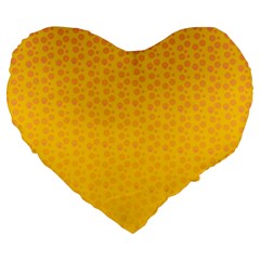 Background Polka Yellow Large 19  Premium Heart Shape Cushions by HermanTelo