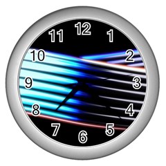 Motion Line Illustrations Wall Clock (silver) by HermanTelo