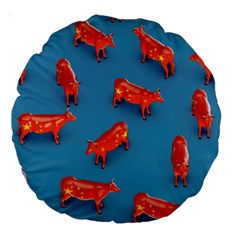 Illustrations Cow Agriculture Livestock Large 18  Premium Round Cushions by HermanTelo