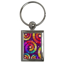 Abstract Background Spiral Colorful Key Chain (rectangle) by HermanTelo