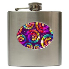 Abstract Background Spiral Colorful Hip Flask (6 Oz) by HermanTelo