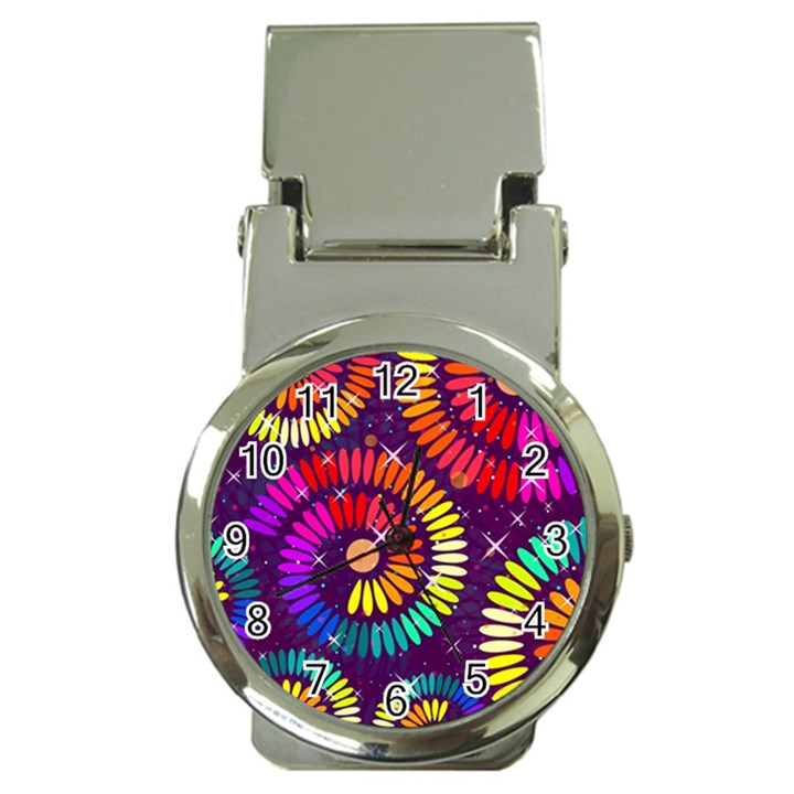 Abstract Background Spiral Colorful Money Clip Watches
