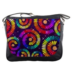 Abstract Background Spiral Colorful Messenger Bag by HermanTelo