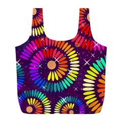 Abstract Background Spiral Colorful Full Print Recycle Bag (l)