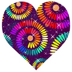 Abstract Background Spiral Colorful Wooden Puzzle Heart