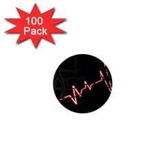 Music Wallpaper Heartbeat Melody 1  Mini Buttons (100 pack) 
