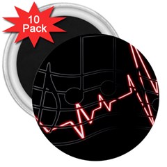 Music Wallpaper Heartbeat Melody 3  Magnets (10 pack) 