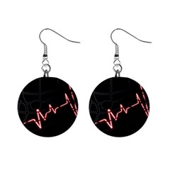 Music Wallpaper Heartbeat Melody Mini Button Earrings