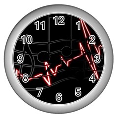 Music Wallpaper Heartbeat Melody Wall Clock (Silver)