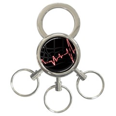 Music Wallpaper Heartbeat Melody 3-Ring Key Chain