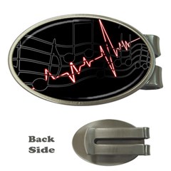 Music Wallpaper Heartbeat Melody Money Clips (oval)  by HermanTelo