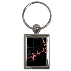 Music Wallpaper Heartbeat Melody Key Chain (rectangle) by HermanTelo