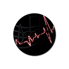 Music Wallpaper Heartbeat Melody Rubber Coaster (Round) 