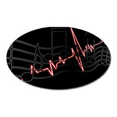 Music Wallpaper Heartbeat Melody Oval Magnet