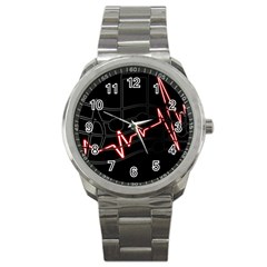 Music Wallpaper Heartbeat Melody Sport Metal Watch by HermanTelo