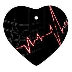 Music Wallpaper Heartbeat Melody Heart Ornament (Two Sides)
