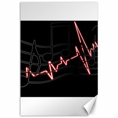 Music Wallpaper Heartbeat Melody Canvas 12  X 18  by HermanTelo