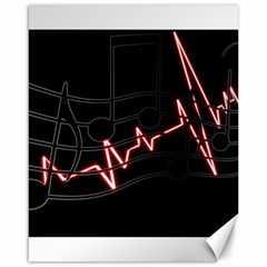 Music Wallpaper Heartbeat Melody Canvas 16  x 20 