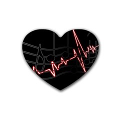 Music Wallpaper Heartbeat Melody Rubber Coaster (Heart) 