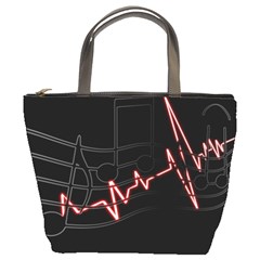Music Wallpaper Heartbeat Melody Bucket Bag