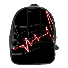 Music Wallpaper Heartbeat Melody School Bag (large) by HermanTelo