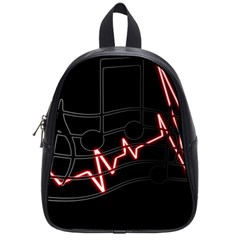 Music Wallpaper Heartbeat Melody School Bag (small) by HermanTelo