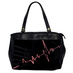 Music Wallpaper Heartbeat Melody Oversize Office Handbag by HermanTelo