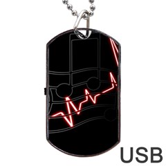 Music Wallpaper Heartbeat Melody Dog Tag USB Flash (One Side)