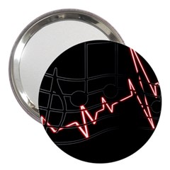 Music Wallpaper Heartbeat Melody 3  Handbag Mirrors