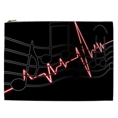Music Wallpaper Heartbeat Melody Cosmetic Bag (xxl) by HermanTelo