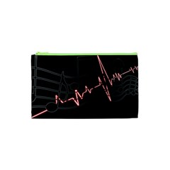 Music Wallpaper Heartbeat Melody Cosmetic Bag (xs) by HermanTelo