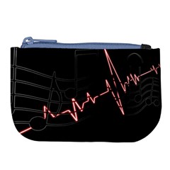 Music Wallpaper Heartbeat Melody Large Coin Purse