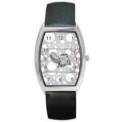 Elegant Mandala Elephant In Black And Wihte Barrel Style Metal Watch by FantasyWorld7