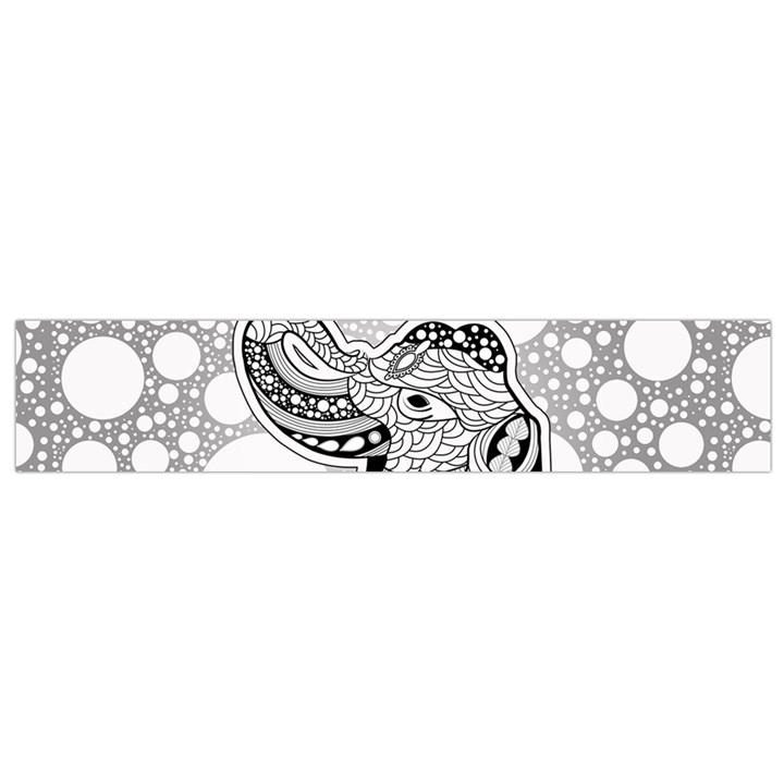 Elegant Mandala Elephant In Black And Wihte Small Flano Scarf