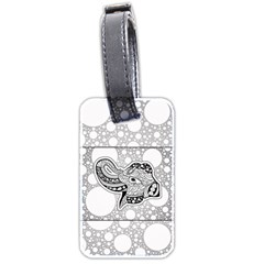 Elegant Mandala Elephant In Black And Wihte Luggage Tag (two Sides) by FantasyWorld7