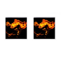 Can Walk On Fire, Black Background Cufflinks (square) by picsaspassion