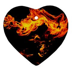Can Walk On Fire, Black Background Heart Ornament (two Sides) by picsaspassion