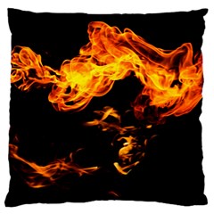 Can Walk On Fire, Black Background Large Flano Cushion Case (one Side)