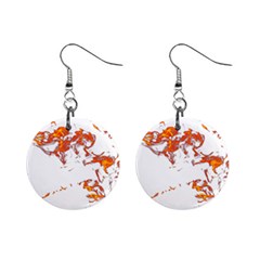 Can Walk On Fire, White Background Mini Button Earrings by picsaspassion