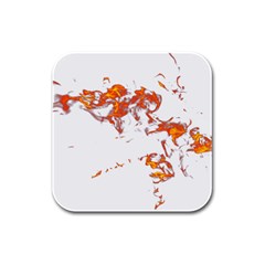 Can Walk On Fire, White Background Rubber Square Coaster (4 Pack)  by picsaspassion