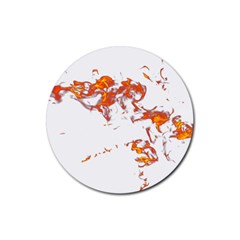 Can Walk On Fire, White Background Rubber Round Coaster (4 Pack)  by picsaspassion