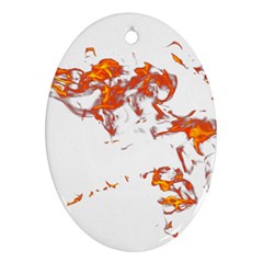 Can Walk On Fire, White Background Oval Ornament (two Sides) by picsaspassion