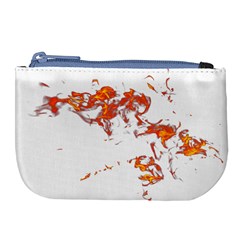 Can Walk On Fire, White Background Large Coin Purse by picsaspassion